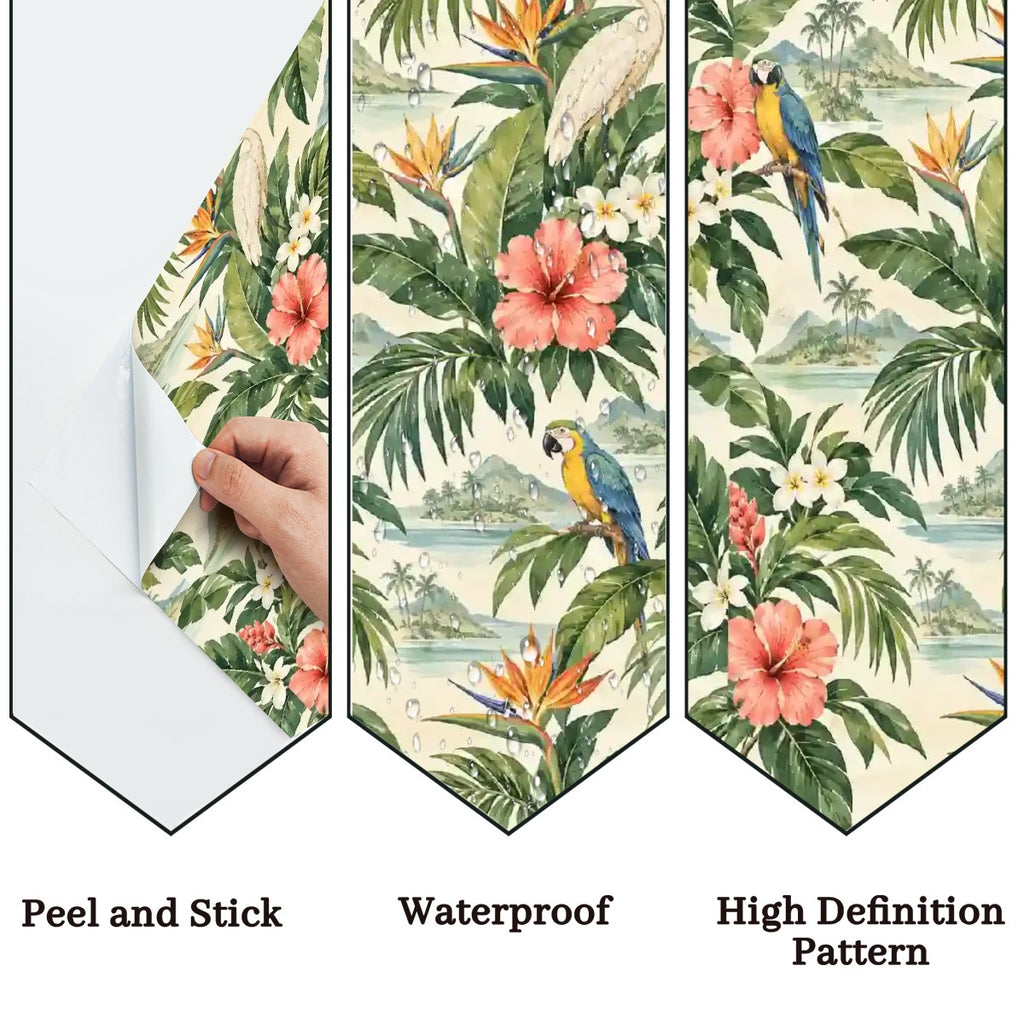 Island Vibes Tropical Peel-and-Stick Wallpaper | Custom Coastal Pattern