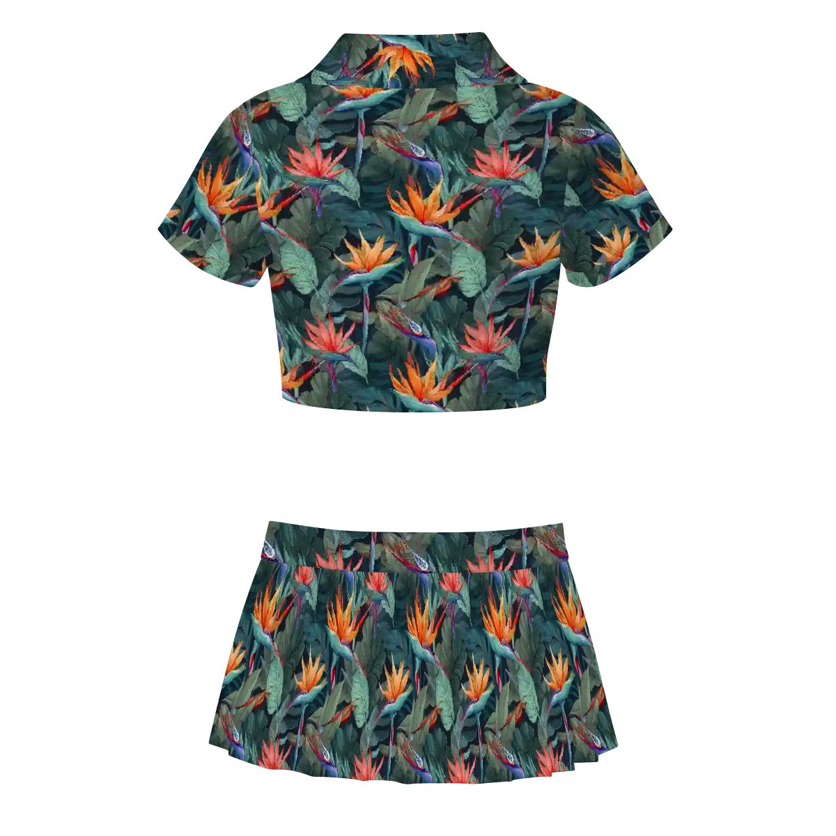 Azure Tropical Sporty Skirt Set | Breathable Activewear for Women