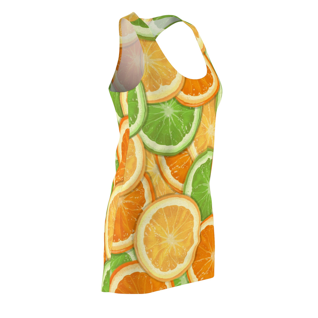 Azure Citrus Slice Racerback Dress