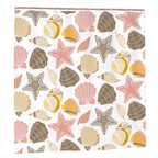 Retro Seashells Shower Curtain – Coastal Tropical Bathroom Décor