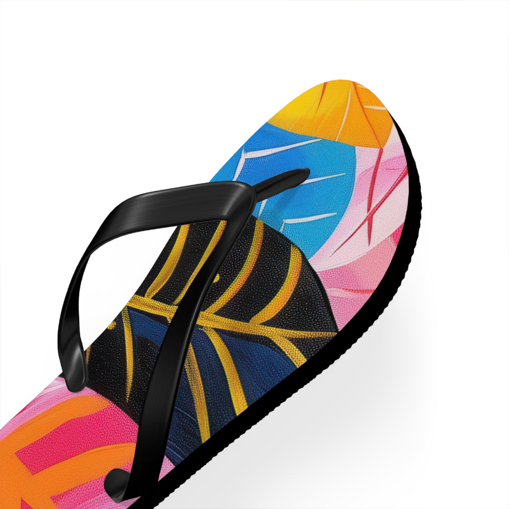 Tropical Leaf Flip Flops — Colorful Beach Sandals