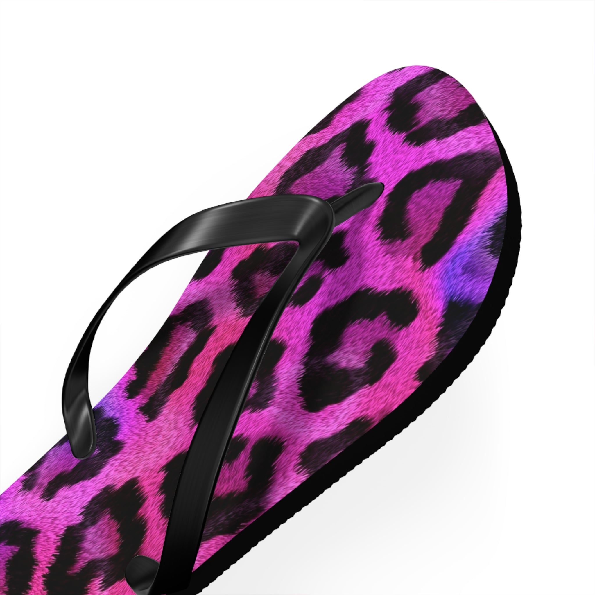 Neon Leopard Flip Flops - Pink & Purple Animal Print Summer Sandals