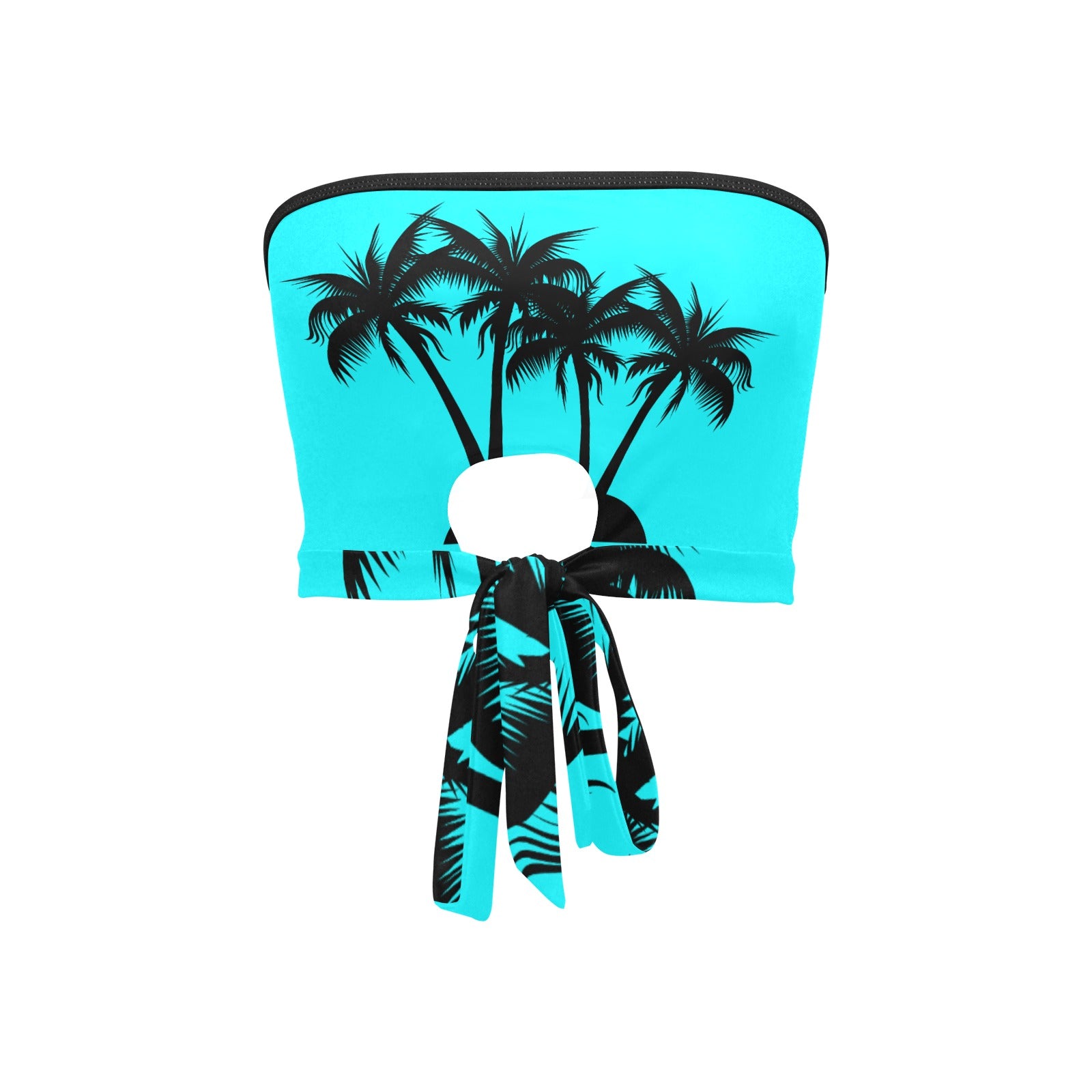 Tropical Palms Tie Bandeau Top