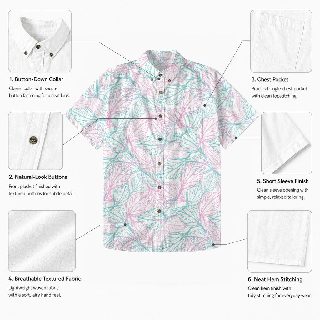 Men's Tropical Print Breathable Shirt — 140 GSM Slub Cotton