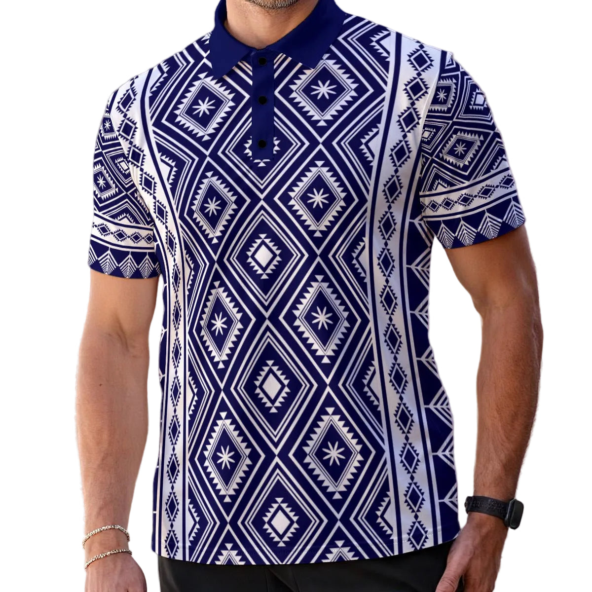 Resort Print Polo — Men's All-Over Print Vacation Shirt