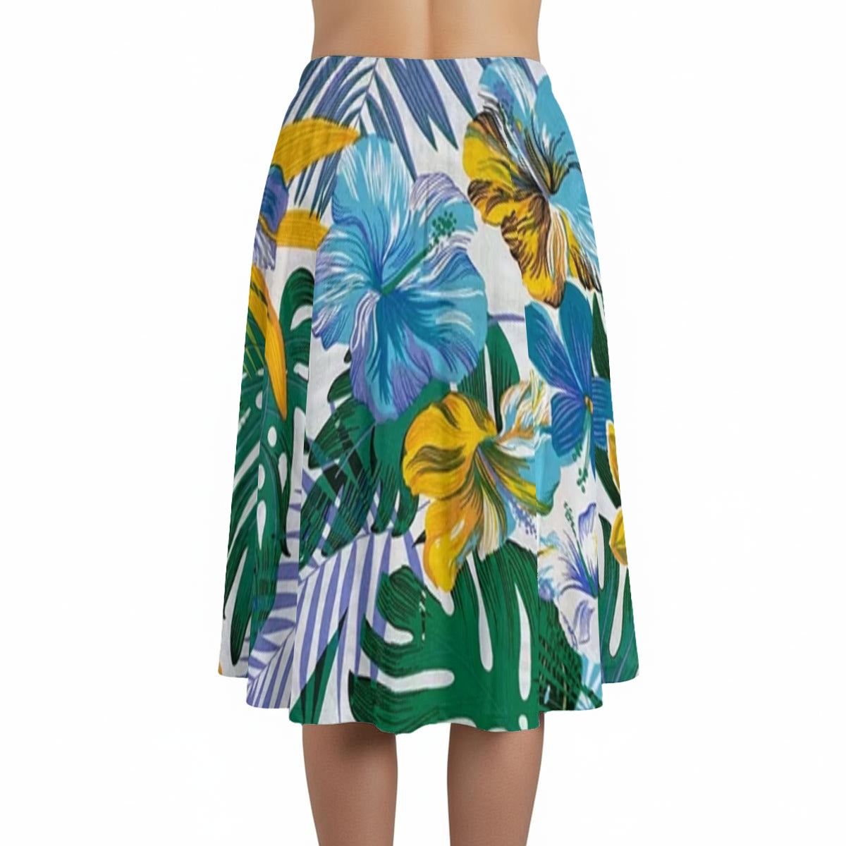 Tropical Paradise All-Over Print Maxi Skirt with Pockets