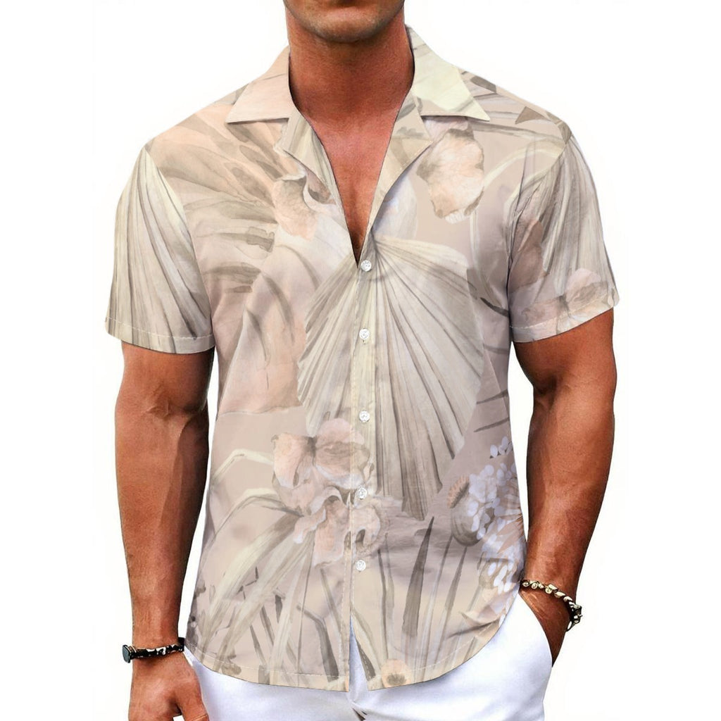 Men's Hawaiian Shirt — Tropical Button-Down Beach Vacation Shirt
