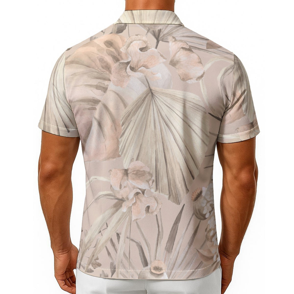 Men's Hawaiian Shirt — Tropical Button-Down Beach Vacation Shirt