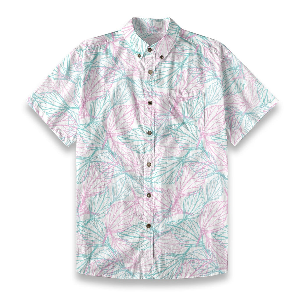 Men's Tropical Print Breathable Shirt — 140 GSM Slub Cotton