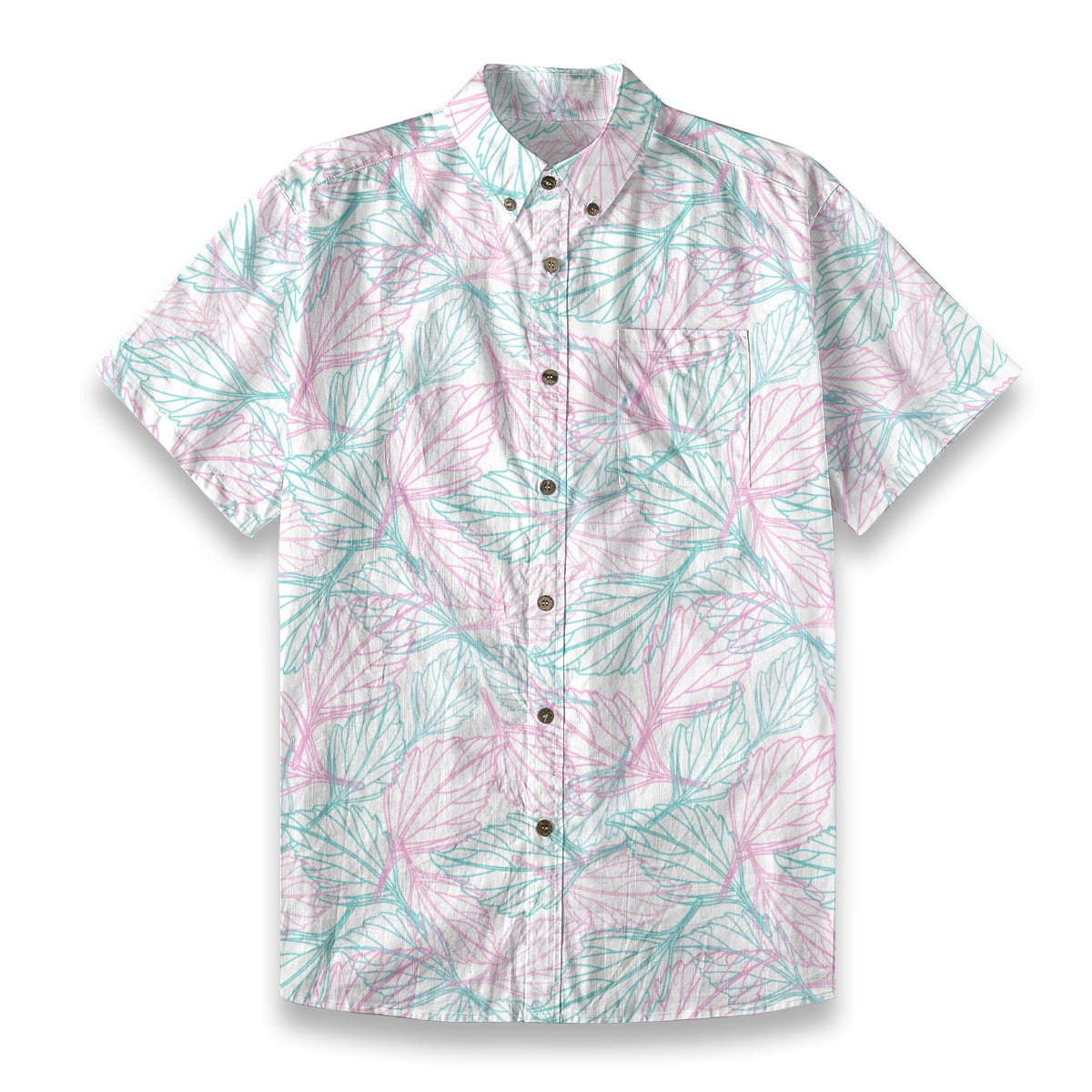 Men's Tropical Print Breathable Shirt — 140 GSM Slub Cotton