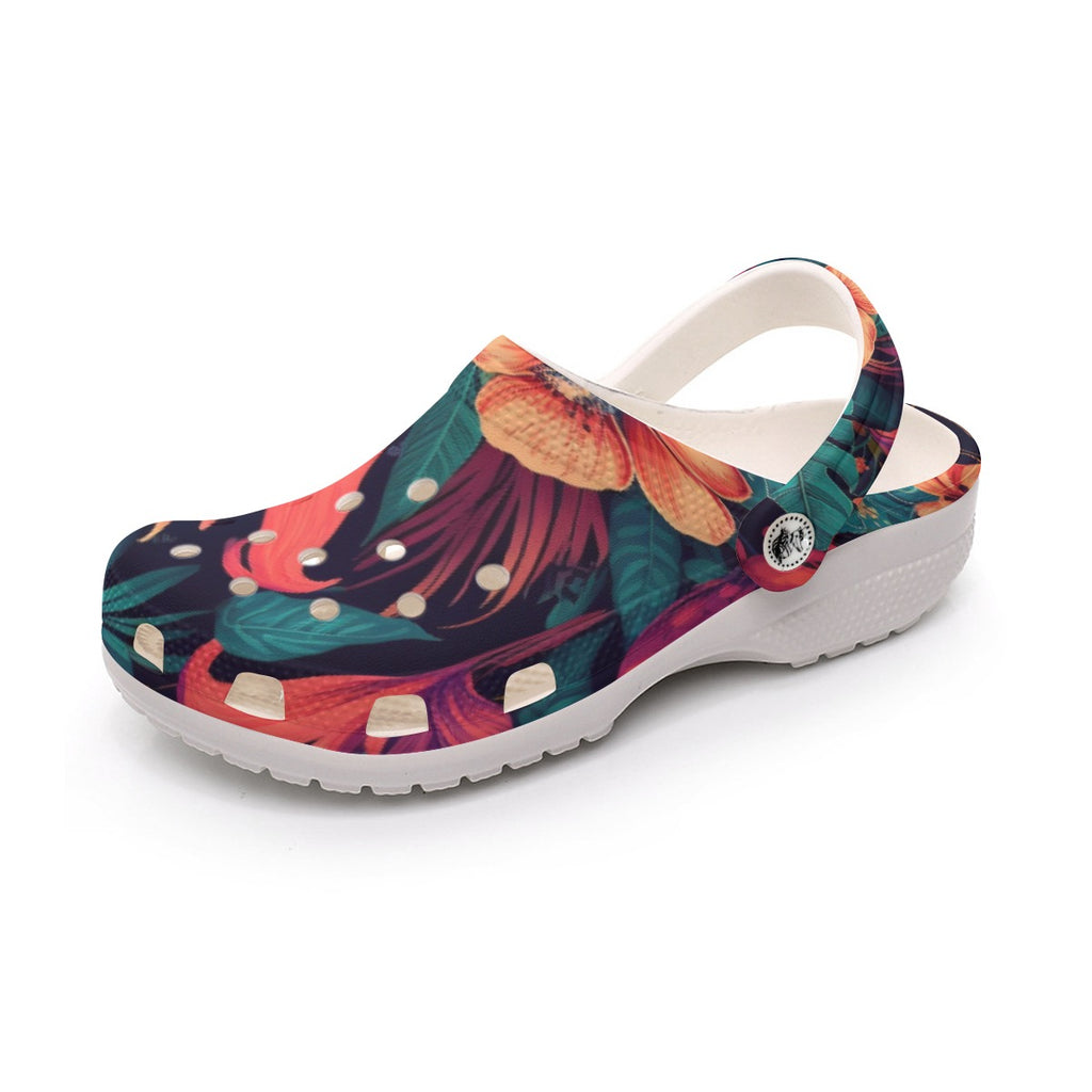 Women's Tropical Print Classic Clogs
