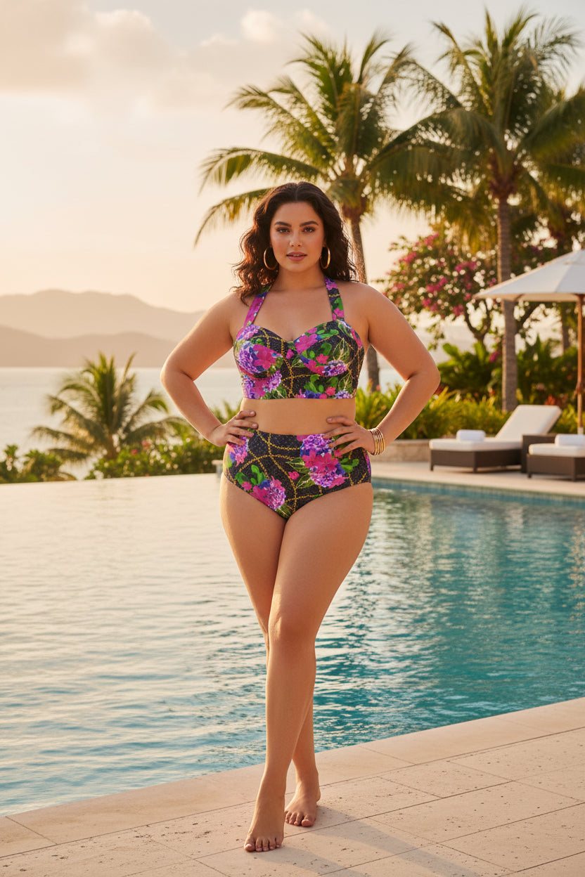 Halter Bikini Set — All-Over Print | Inclusive Sizes XL–7XL