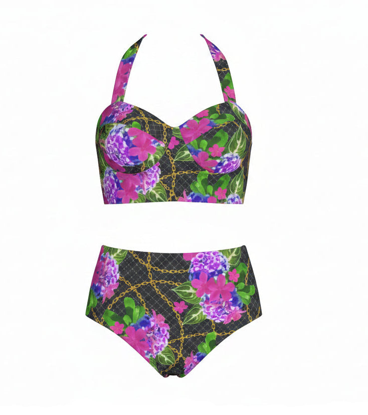 Halter Bikini Set — All-Over Print | Inclusive Sizes XL–7XL