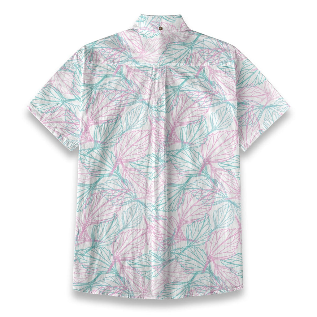 Men's Tropical Print Breathable Shirt — 140 GSM Slub Cotton
