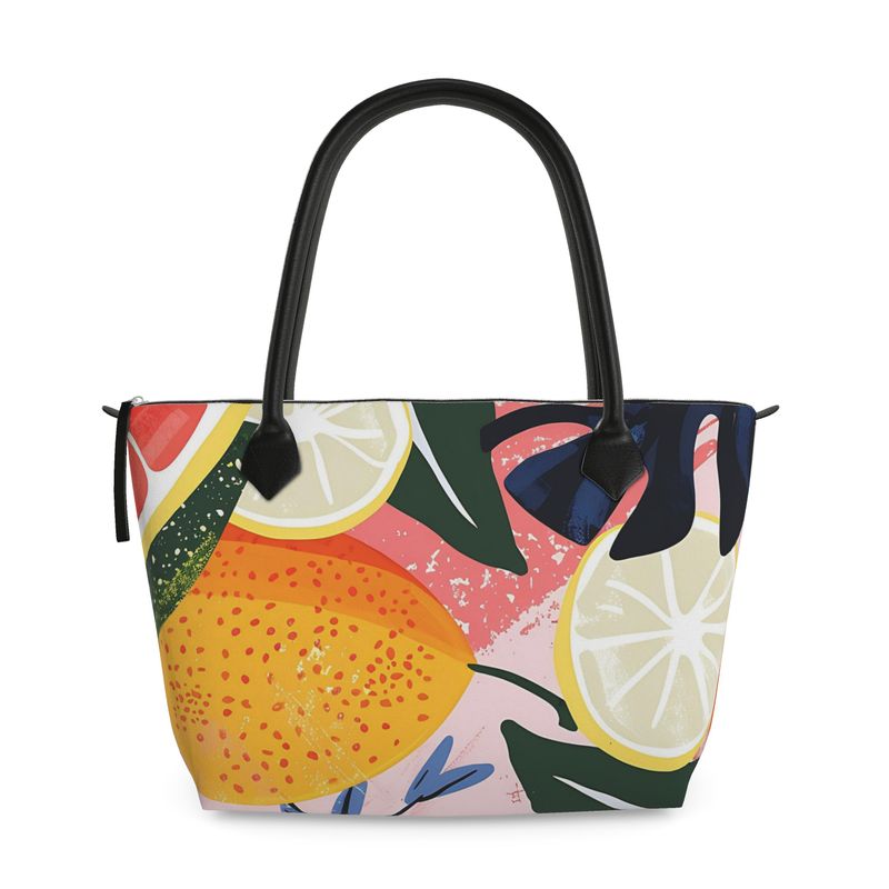 Tropical Hawaiian Fruits Zip Top Handbag