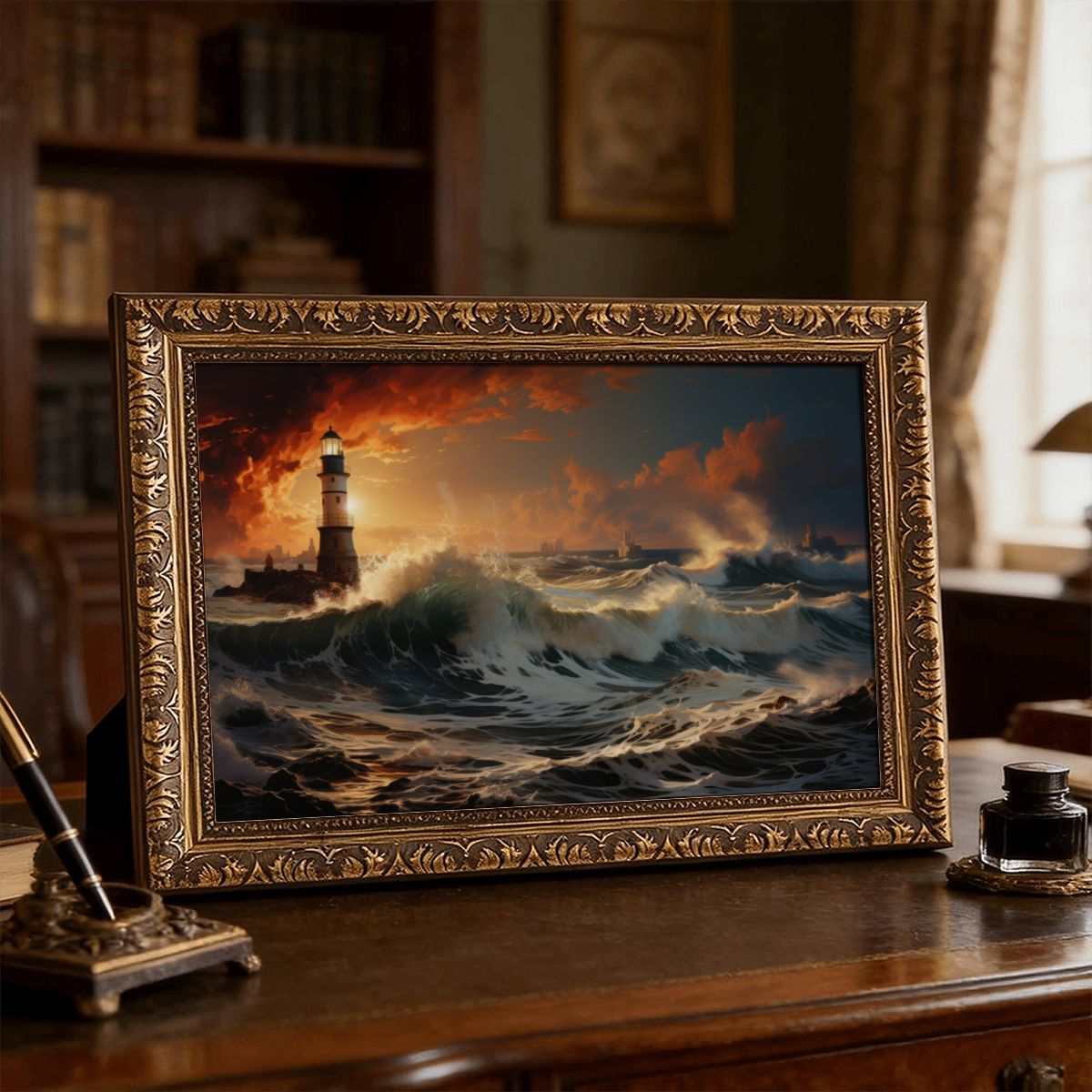 Vintage Gold Framed Canvas Wall Art | Custom 3:2 Print