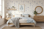 Nautical Blue & White Peel-and-Stick Wallpaper |Coastal Pattern
