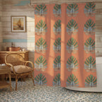 Terracotta Palm Shower Curtain