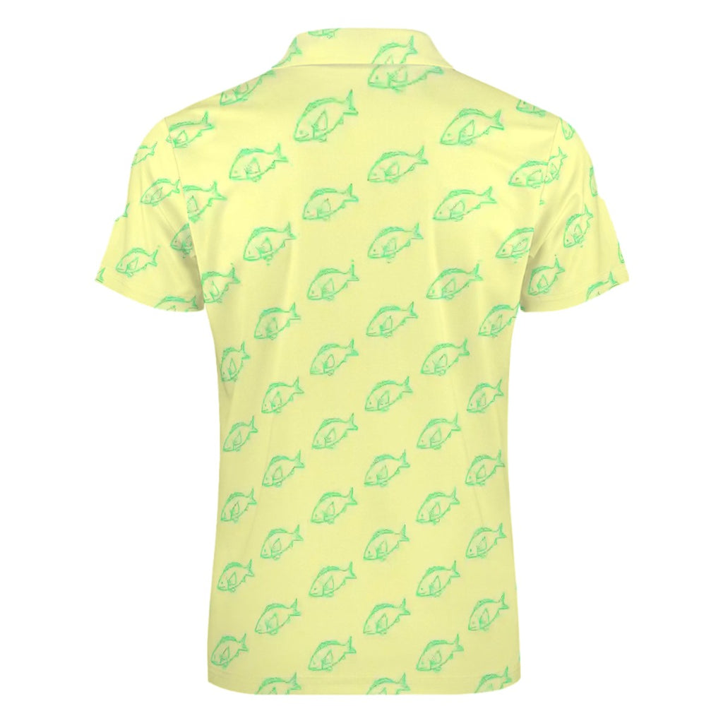 Tropical Fisherman Slim Fit Zip Polo Shirt