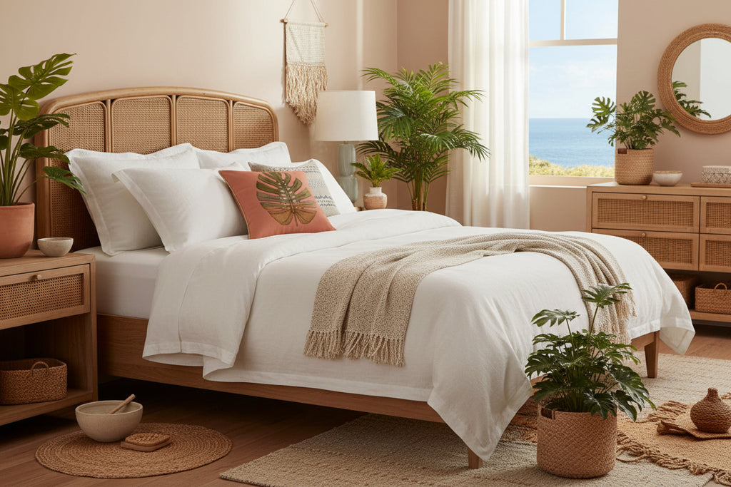 Tropical Heritage Monstera Velvet Pillow Cover — Golden Trim
