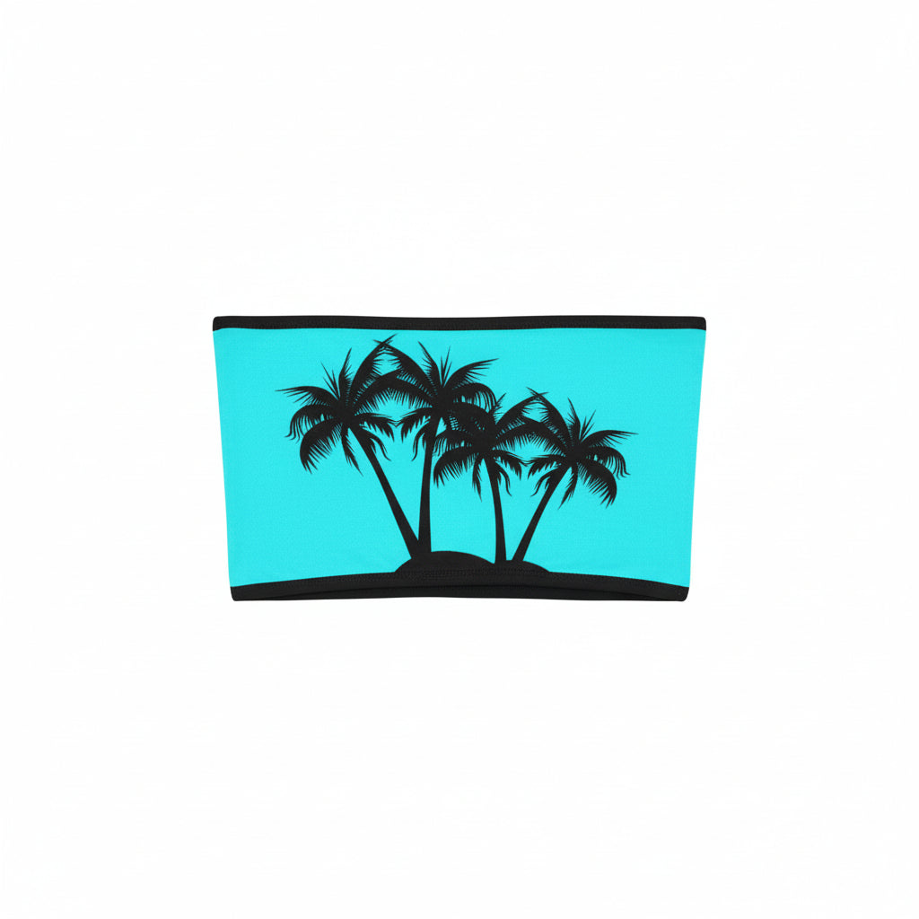 Tropical Palms Tie Bandeau Top