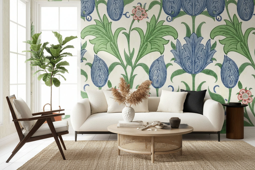 Coastal Botanical Peel-and-Stick Wallpaper | 60" x 50"