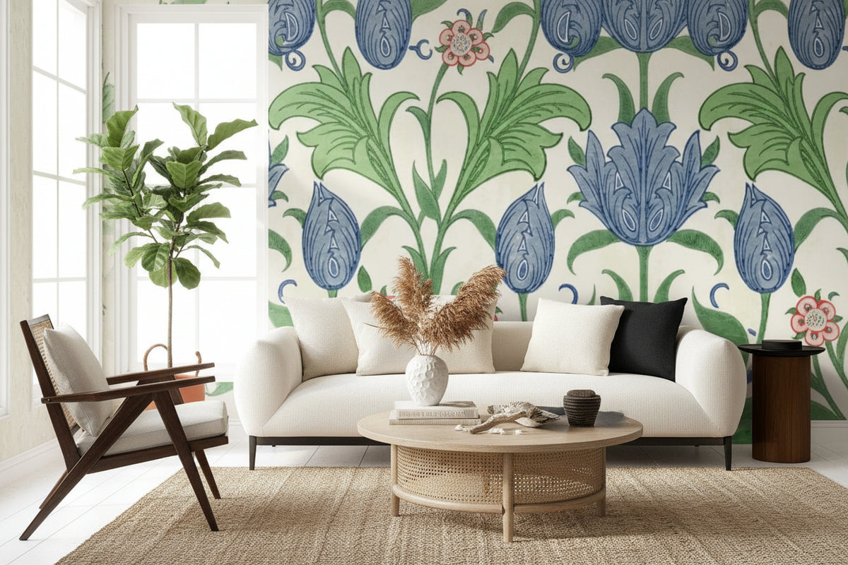 Coastal Botanical Peel-and-Stick Wallpaper | 60" x 50"