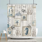 Vintage Coastal Postcard Shower Curtain