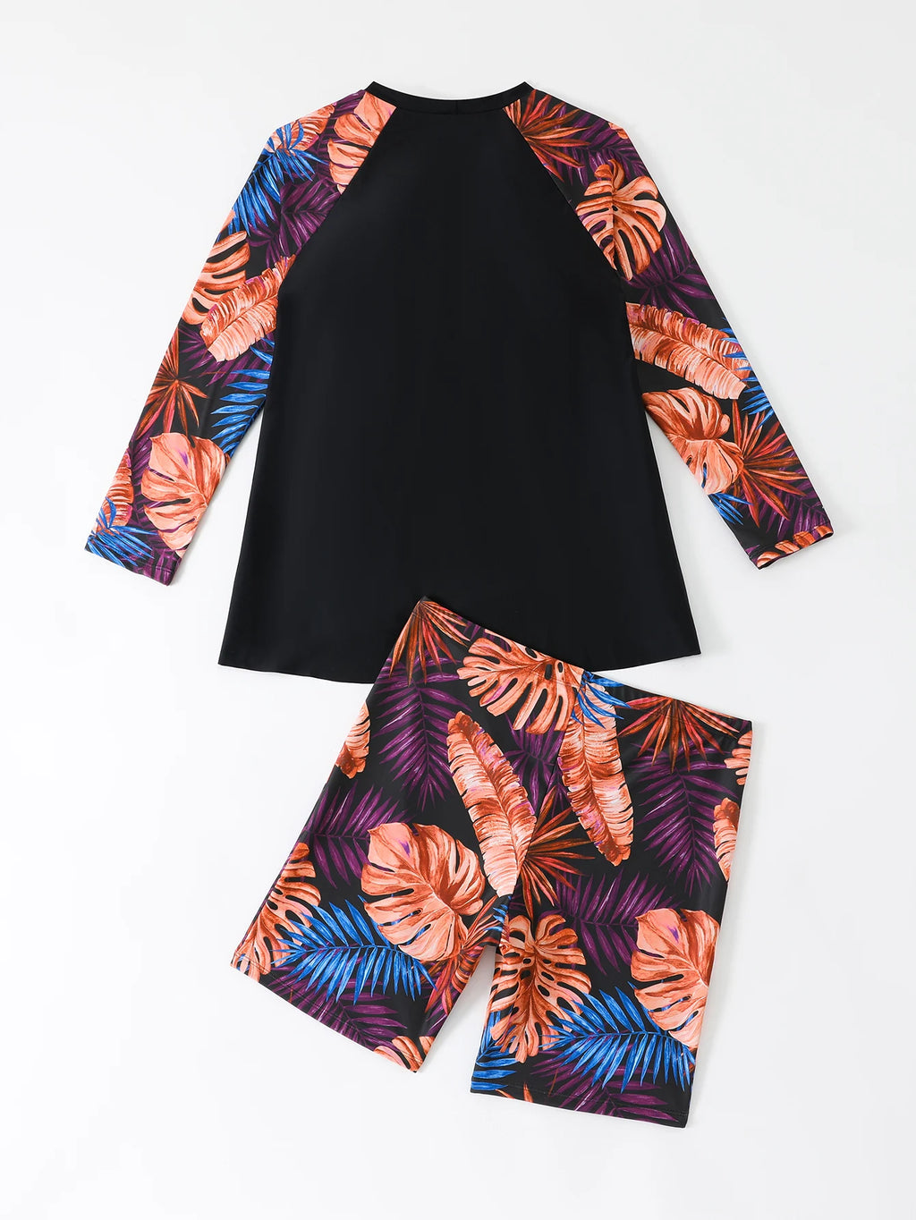 Long Sleeve Two-Piece Surf Suit | Plus Size Women's Swimwear (1XL–4XL)