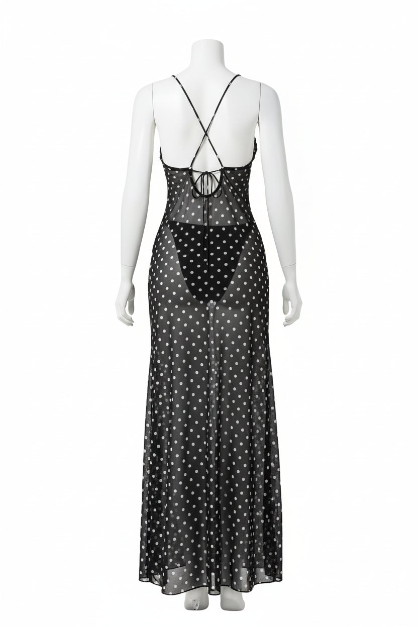 Sling Black Mesh Dot Cover-Up