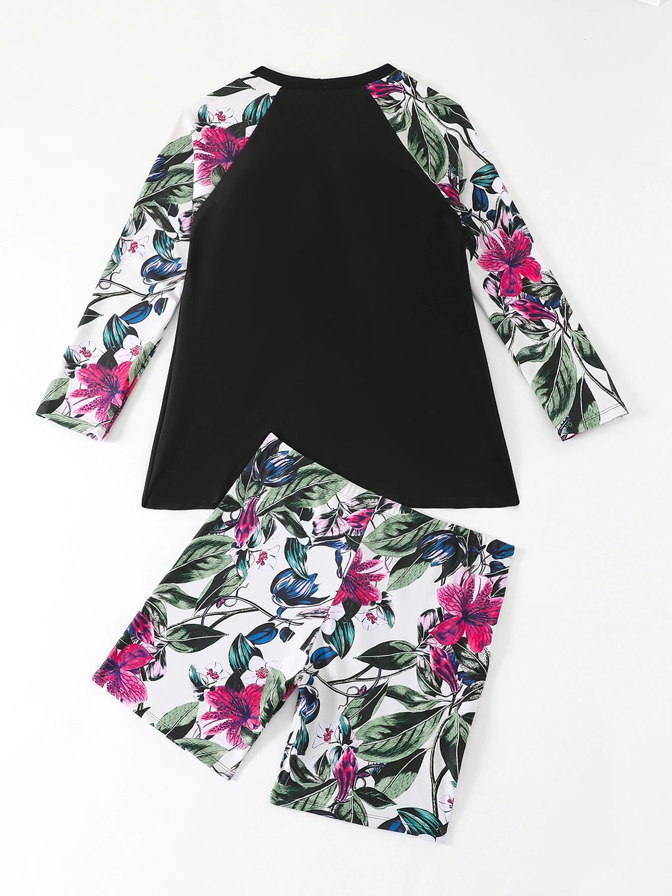 Long Sleeve Two-Piece Surf Suit | Plus Size Women's Swimwear (1XL–4XL)