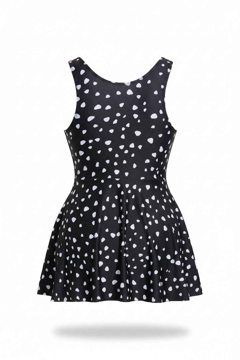 Azure Tropical Dot Print Tankini Set — Plus Size Two-Piece Swimsuit (1XL–5XL)