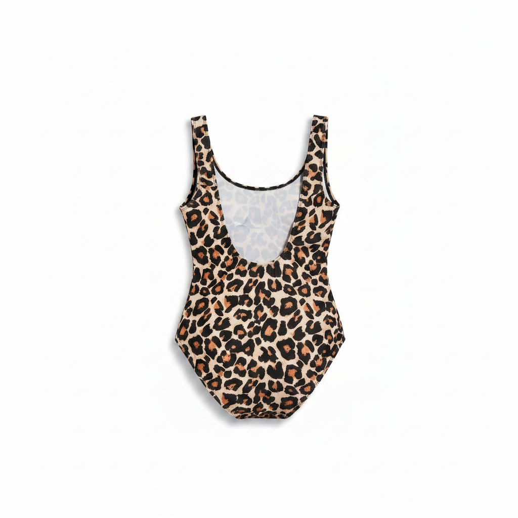 Leopard Print Plus-Size Monokini One-Piece Swimsuit