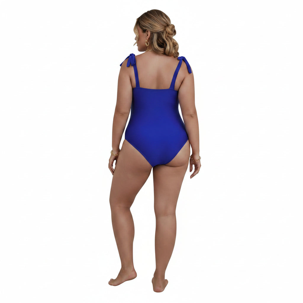 Azure Solid One-Piece Swimsuit — Plus Size