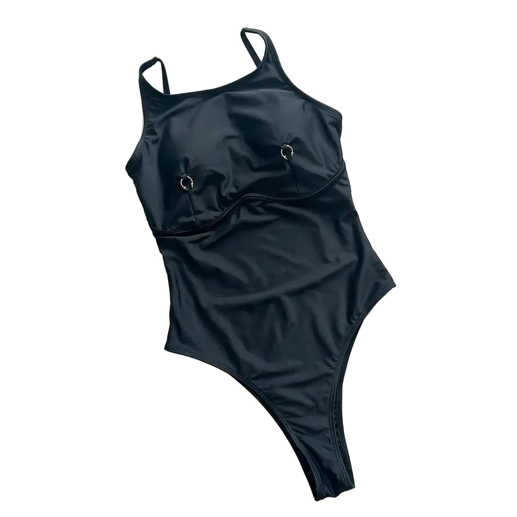 Azure Tropical High-Waist Monokini — Sexy One-Piece Swimsuit for Women (S–L)