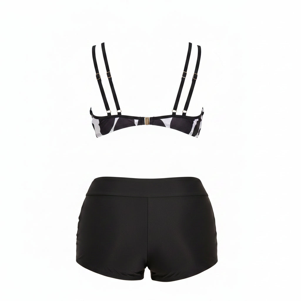 Azure Ruffle High-Waist Bikini Set — Plus Size