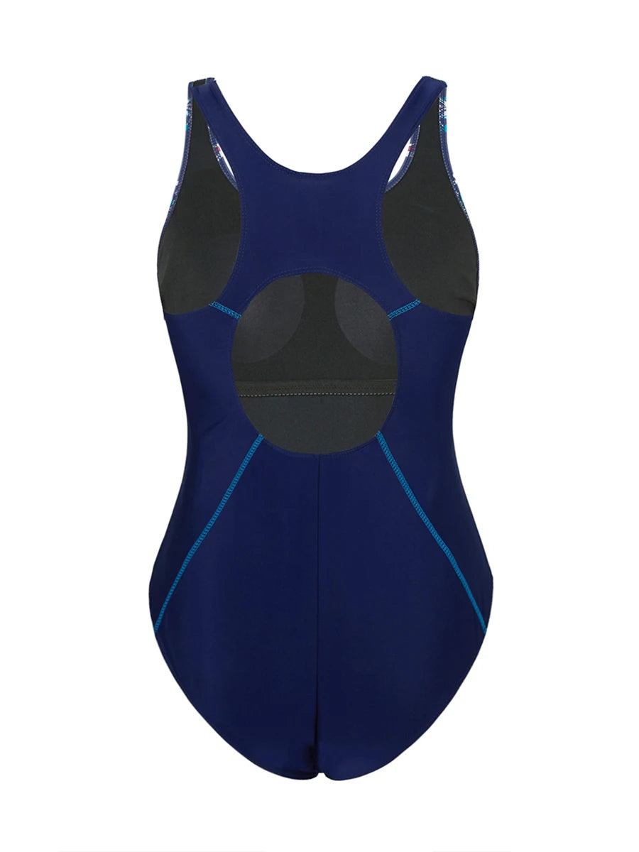 Azure Tropical One-Piece Swimsuit | Plus Size Curve-Flattering Bodysuit
