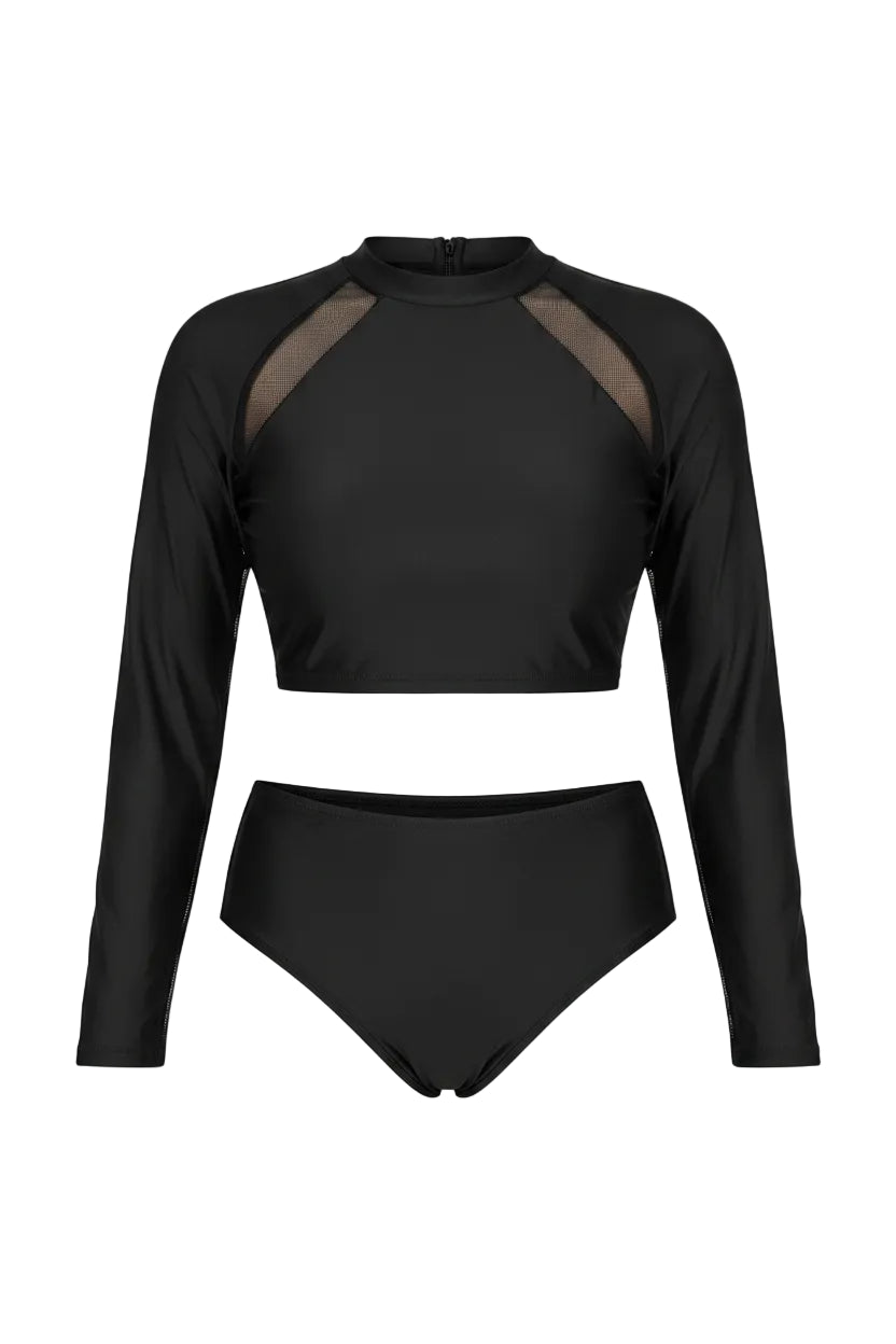 Long Sleeve Two-Piece Swimsuit | Plus Size Women's Swimwear