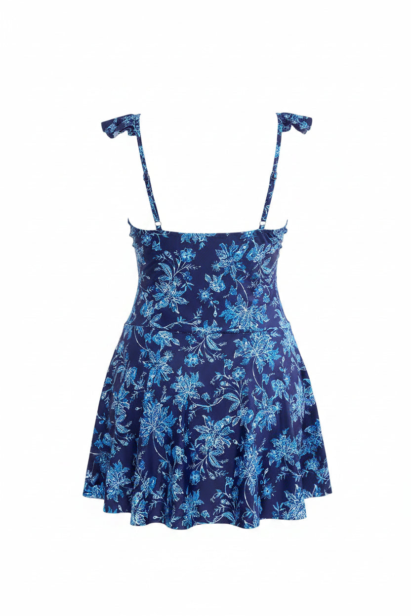 Ruffle Floral Plus Size One-Piece Swimsuit | Beach Dress Swimwear