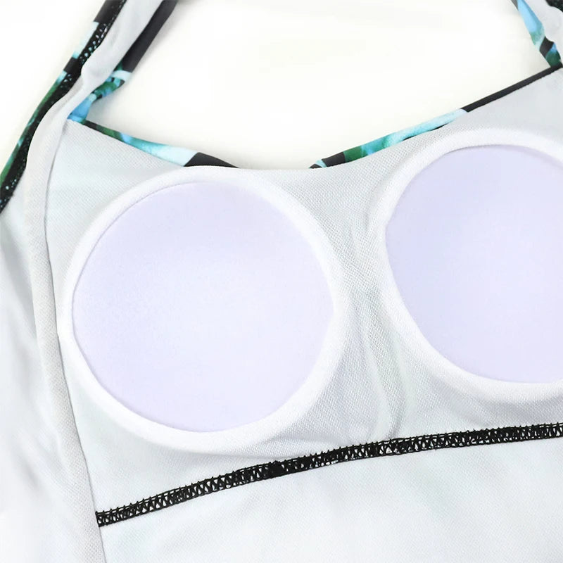 Retro One-Piece Swimsuit | Push-Up Monokini for Women