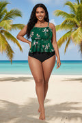 Tropical Ruffle Tankini Set — Plus Size Printed Swimsuit