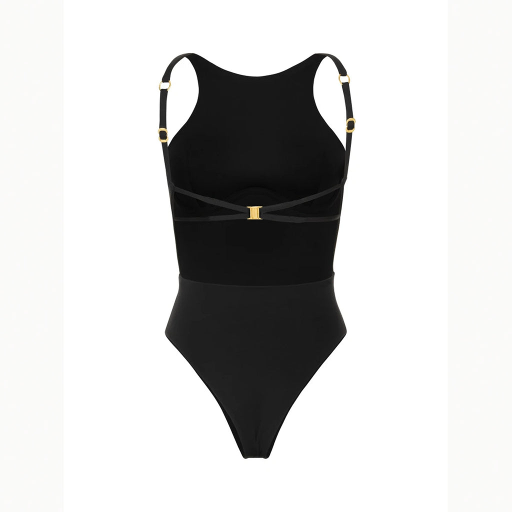 Azure Tropical High-Waist Monokini — Sexy One-Piece Swimsuit for Women (S–L)