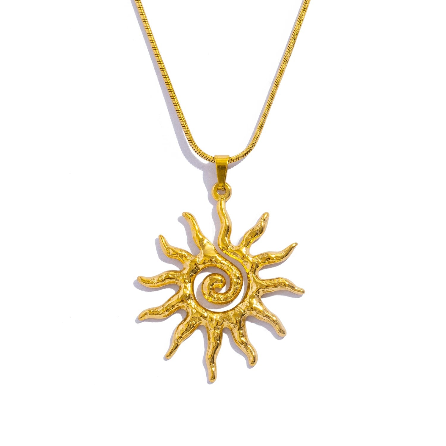 Spiral Sun Pendant Necklace