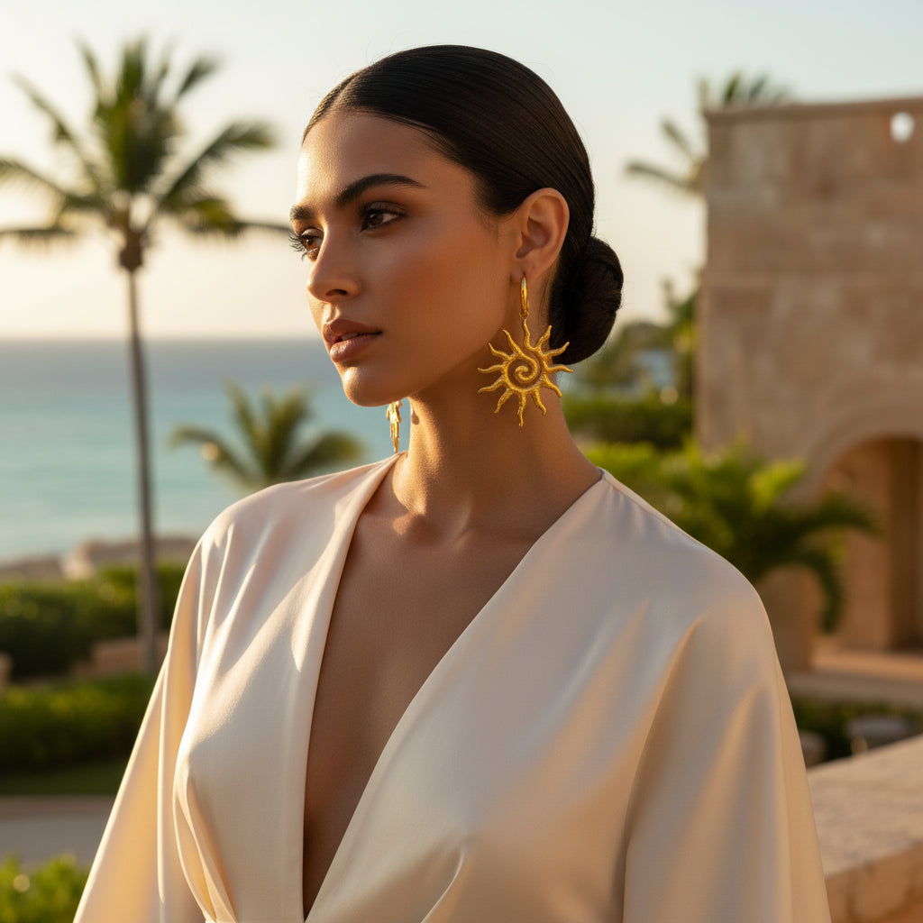 Spiral Sun Pendant Necklace