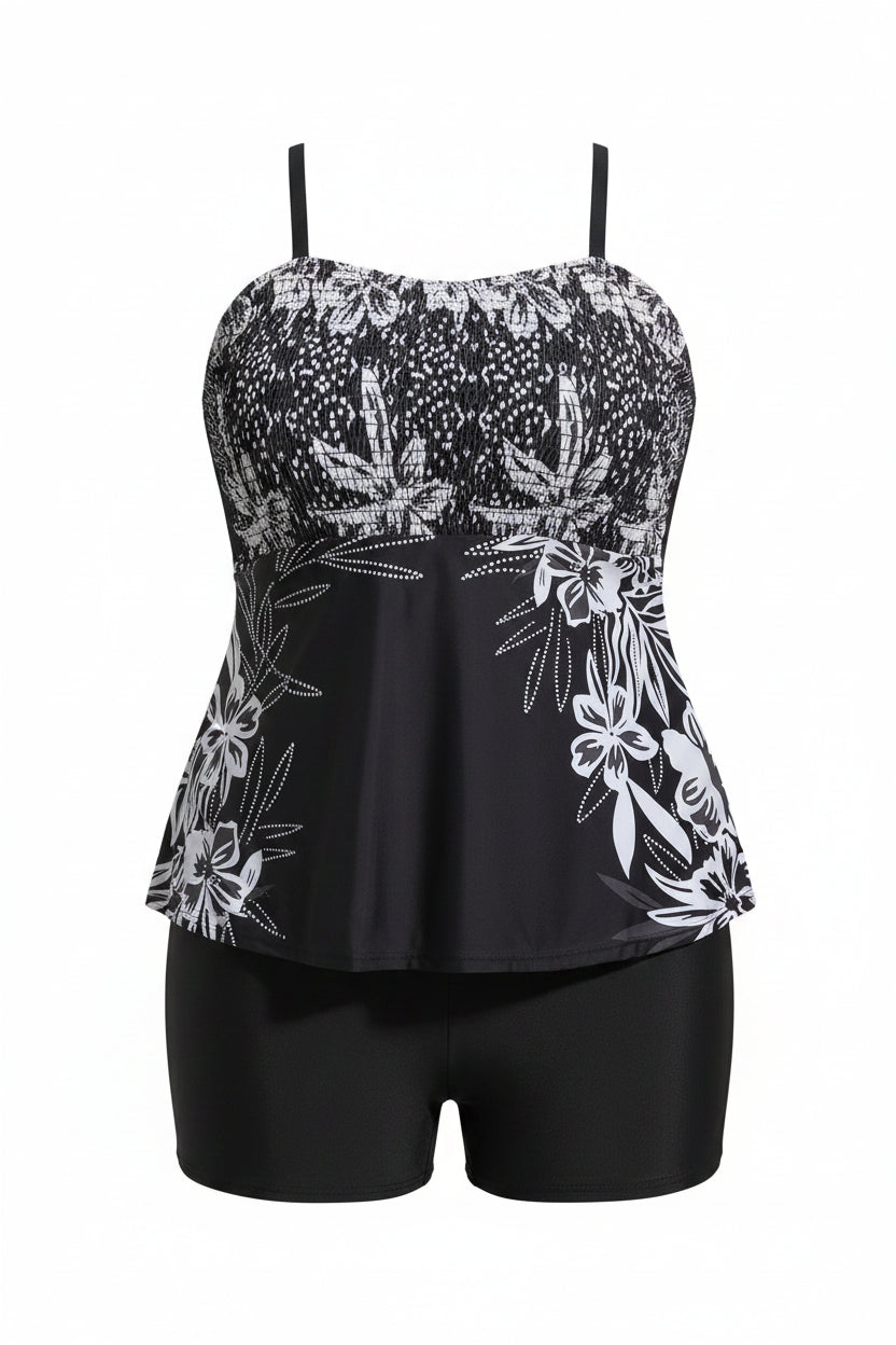 Women's Plus Size Floral Tankini Set — Two-Piece Swimsuit (1XL–5XL)