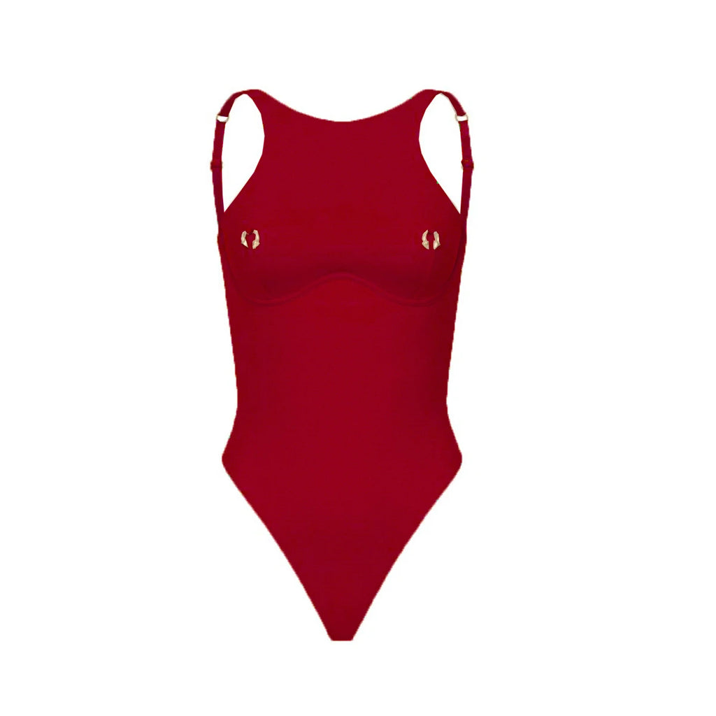 Azure Tropical High-Waist Monokini — Sexy One-Piece Swimsuit for Women (S–L)