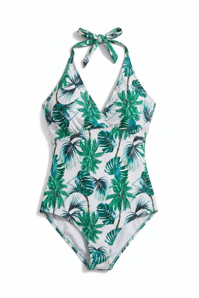 Tropical Print One-Piece Swimsuit — Plus Size Swimwear for Women
