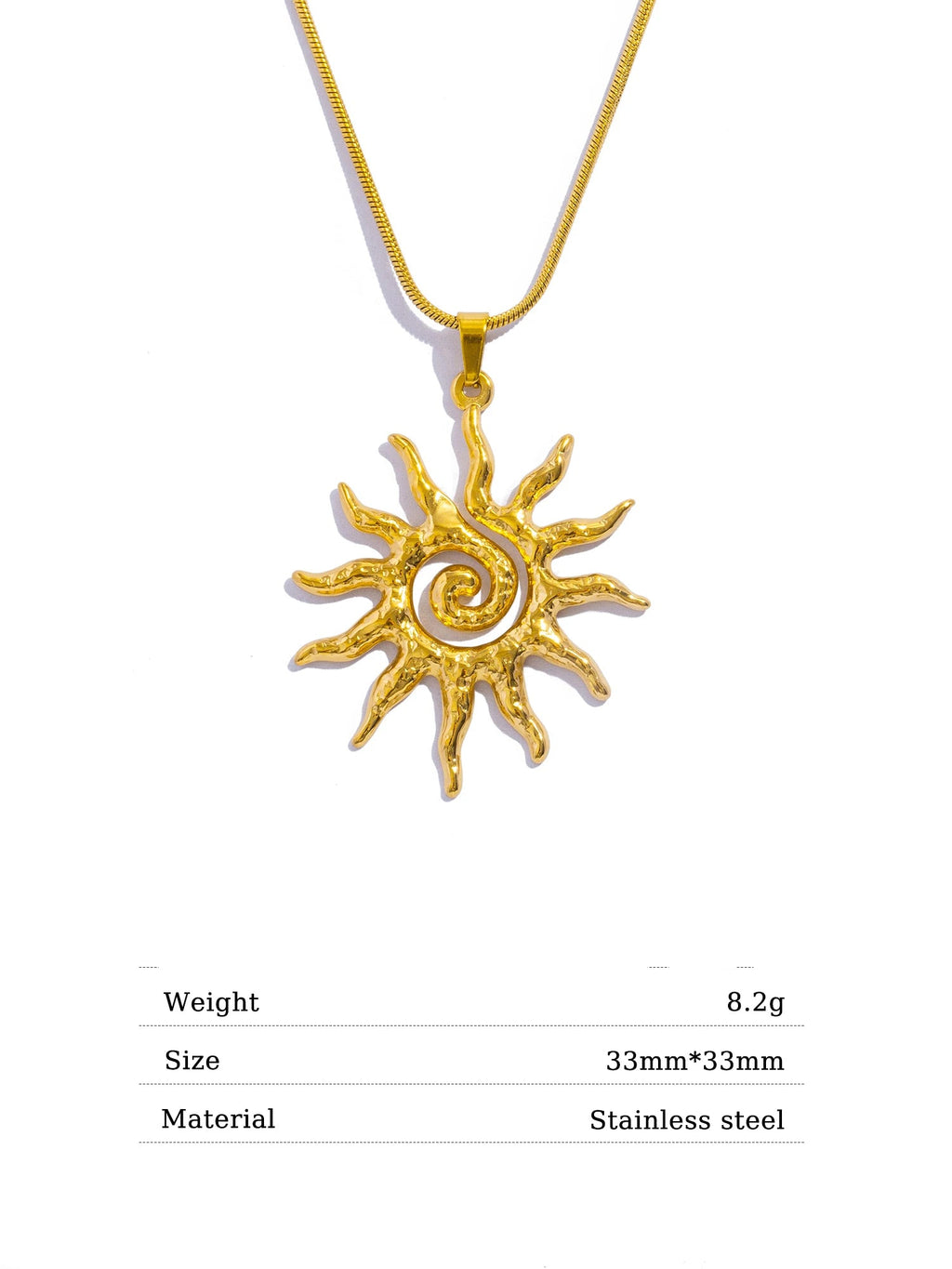 Spiral Sun Pendant Necklace