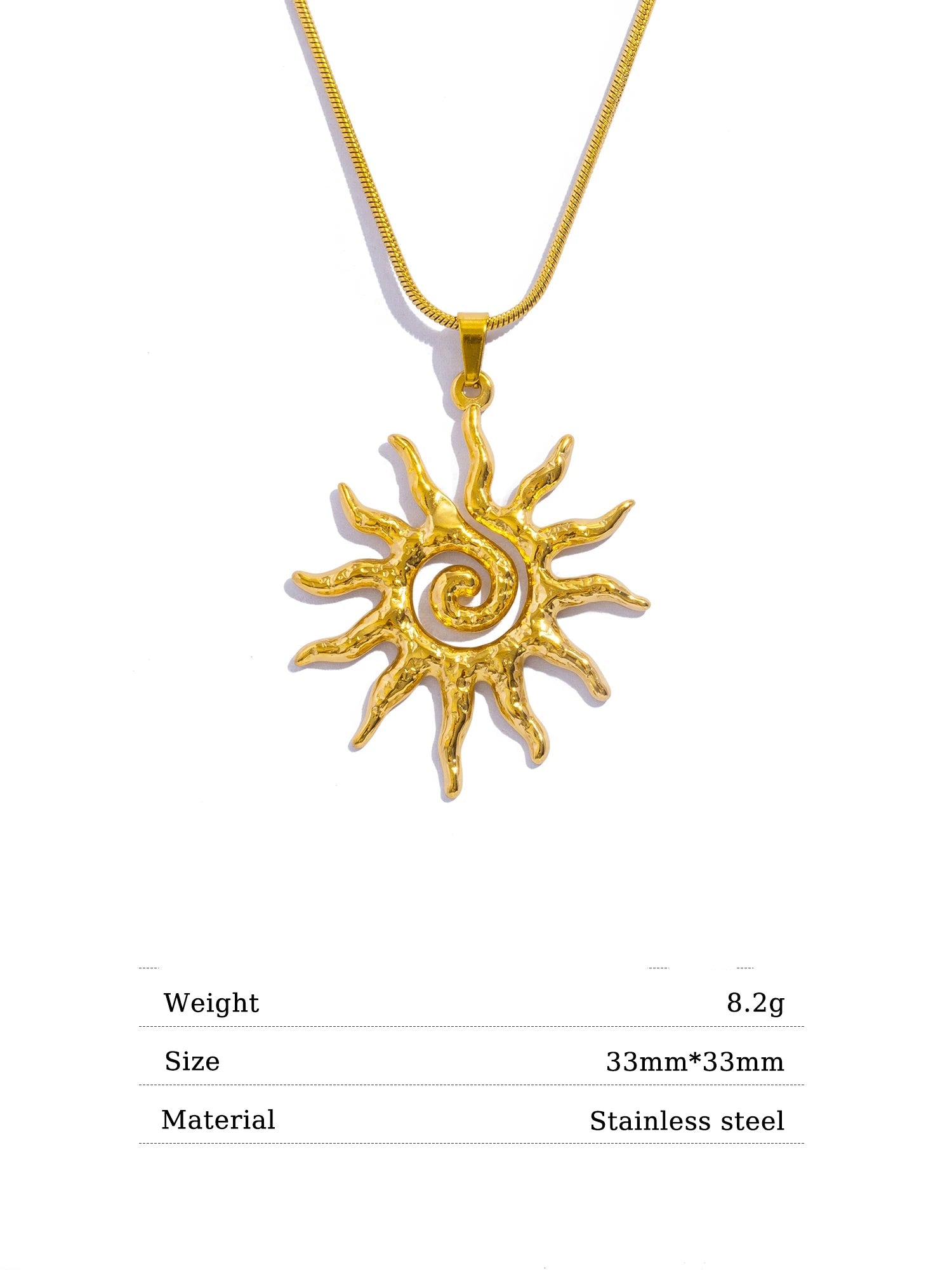 Spiral Sun Pendant Necklace