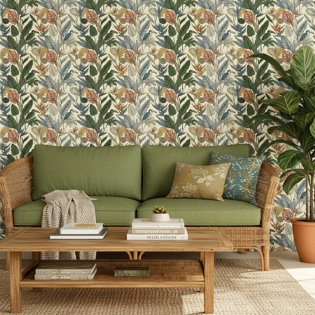 Tropical Heritage Peel & Stick Wallpaper — Botanical Canopy